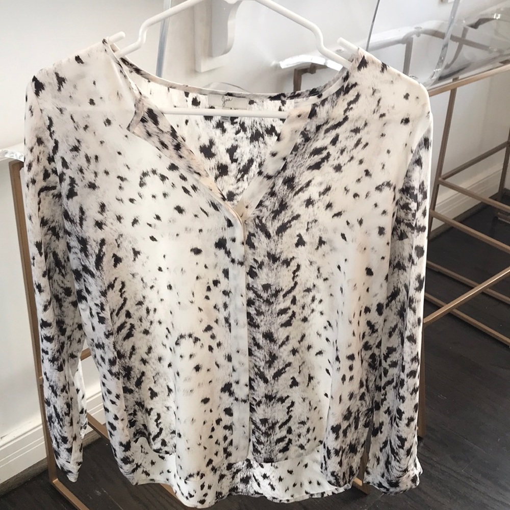 Joie Animal Print Silk Blouse, XS